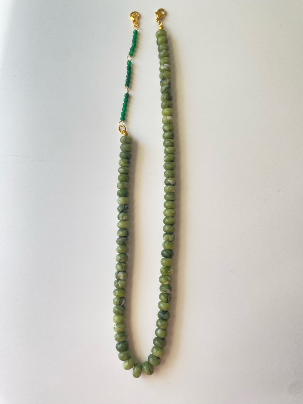 NEW Mayamar Natural Green Jade Beaded Choker Necklace